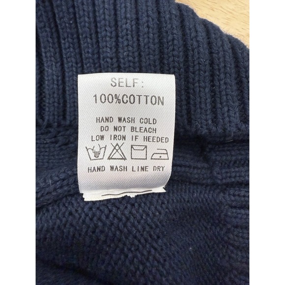 Aaron & Amber Relaxed Varsity Sporty 88 Cotton Cable Knit Sweater Small #15 - Picture 8 of 8